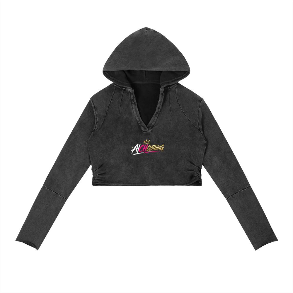 ALCH Vintage Washed Raw Edge Hoodie Washed Black