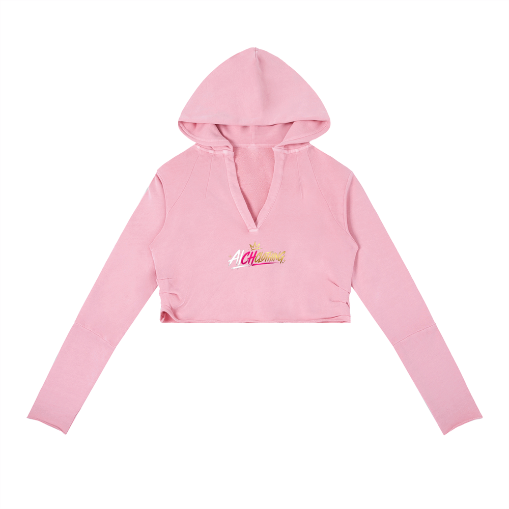 ALCH Vintage Washed Raw Edge Hoodie Rose Pink
