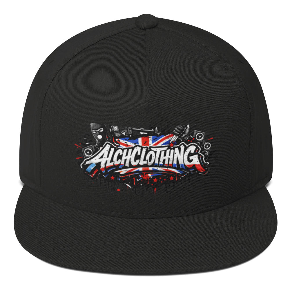 UK AC Flat Bill Cap Black