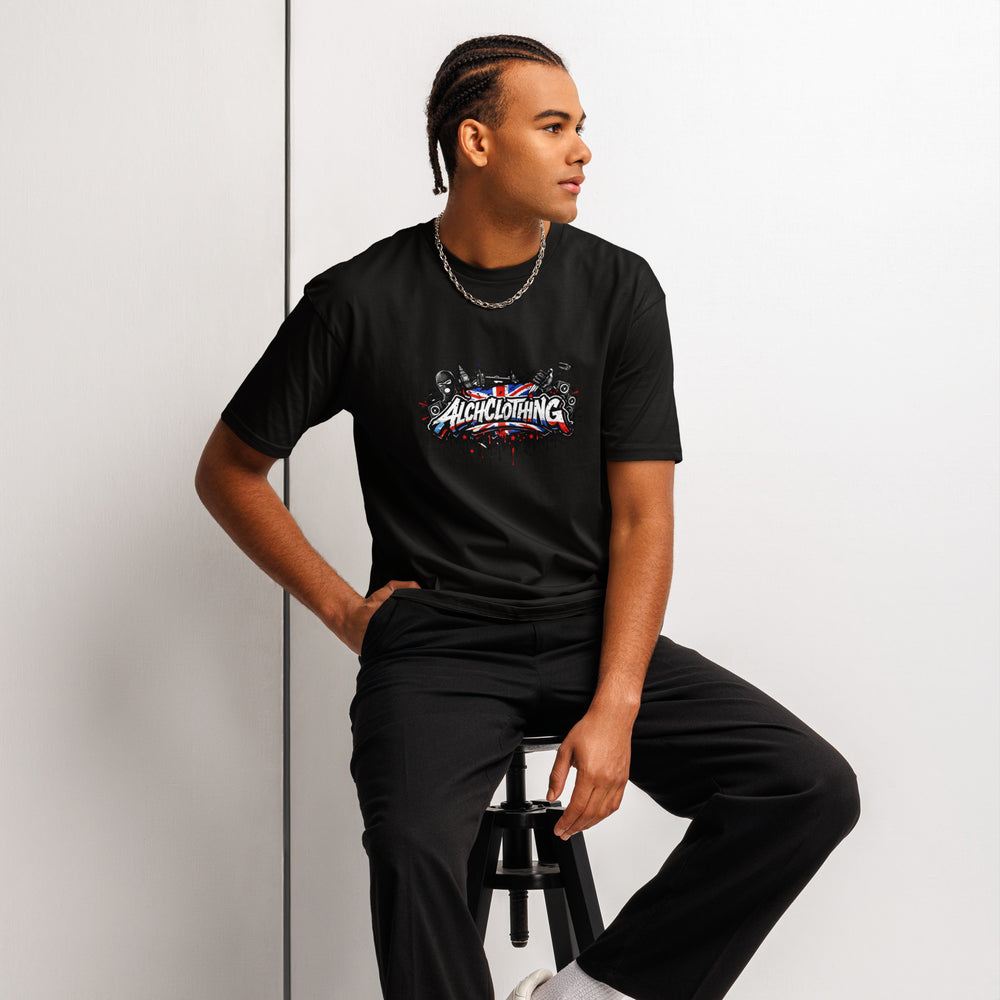 UK ALCH Cotton Heritage MC1082 I Men's Premium Short Sleeve Tee Black