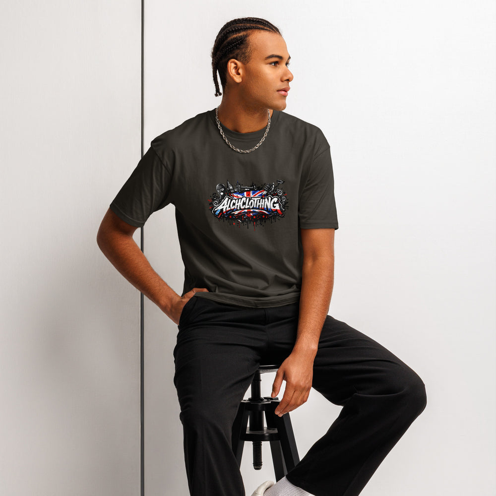 UK ALCH Cotton Heritage MC1082 I Men's Premium Short Sleeve Tee Vintage Black