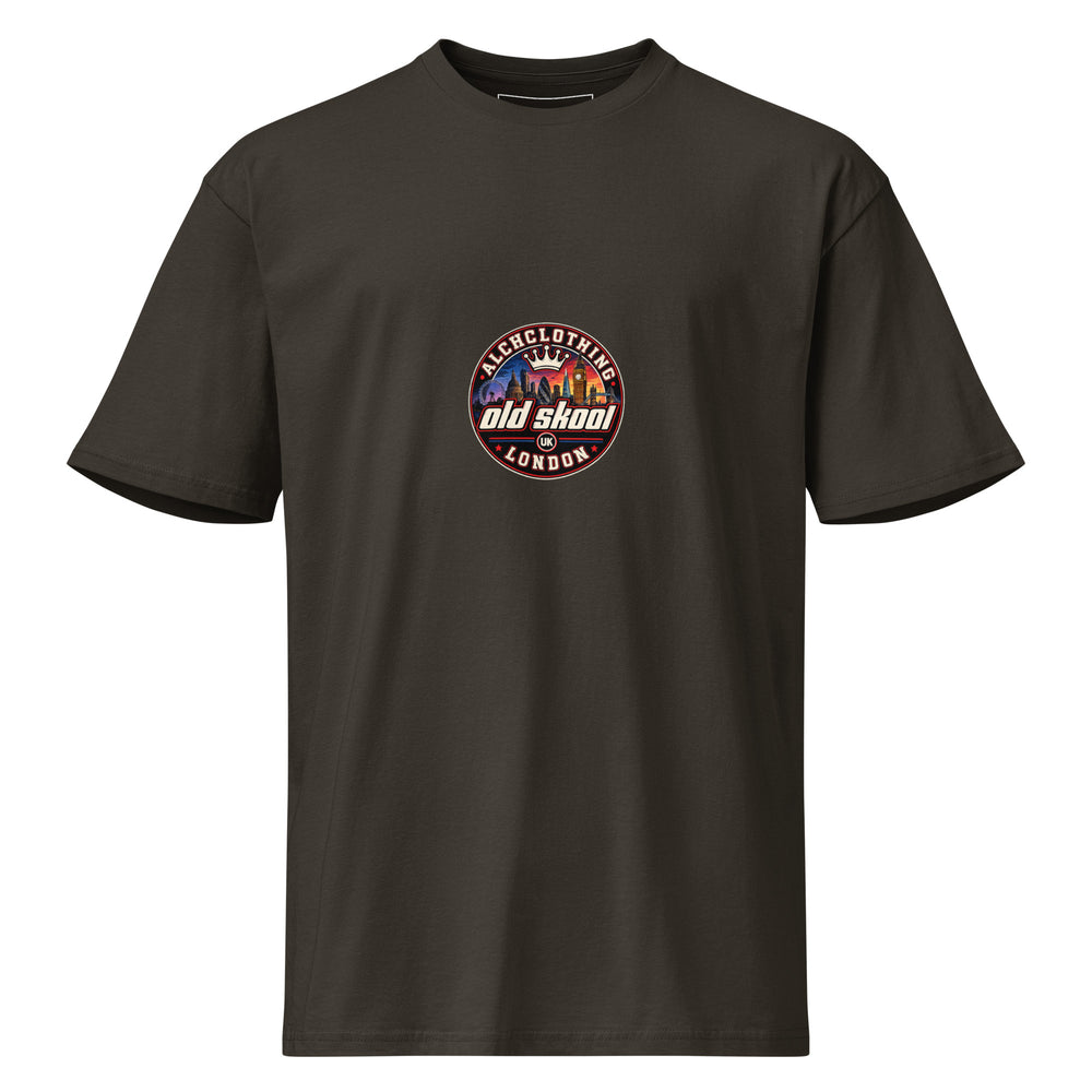 ALCHCLOTHING old skool Cotton Heritage Men's Premium Short Sleeve Tee Vintage Black