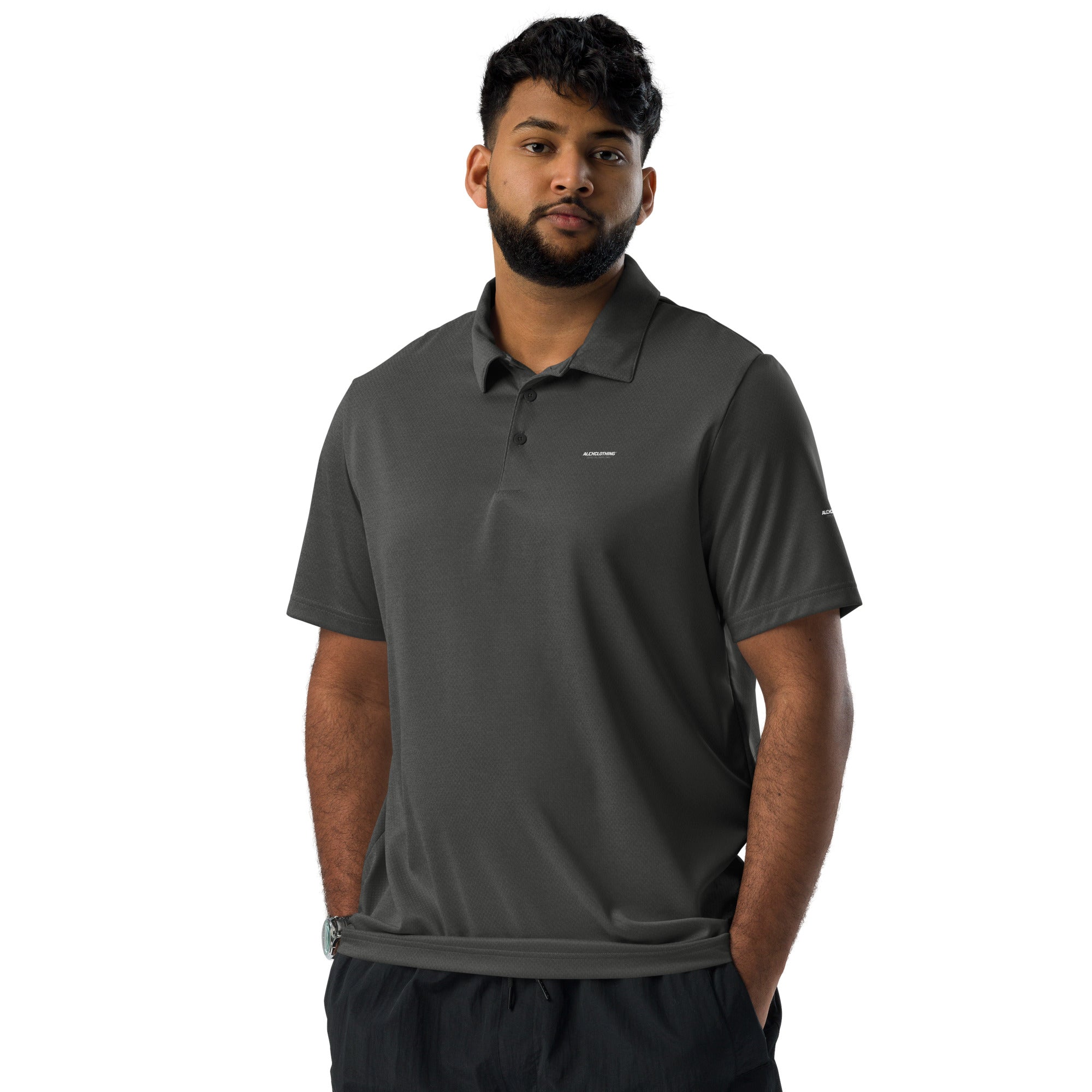 ALCH adidas space-dyed polo Black Melange