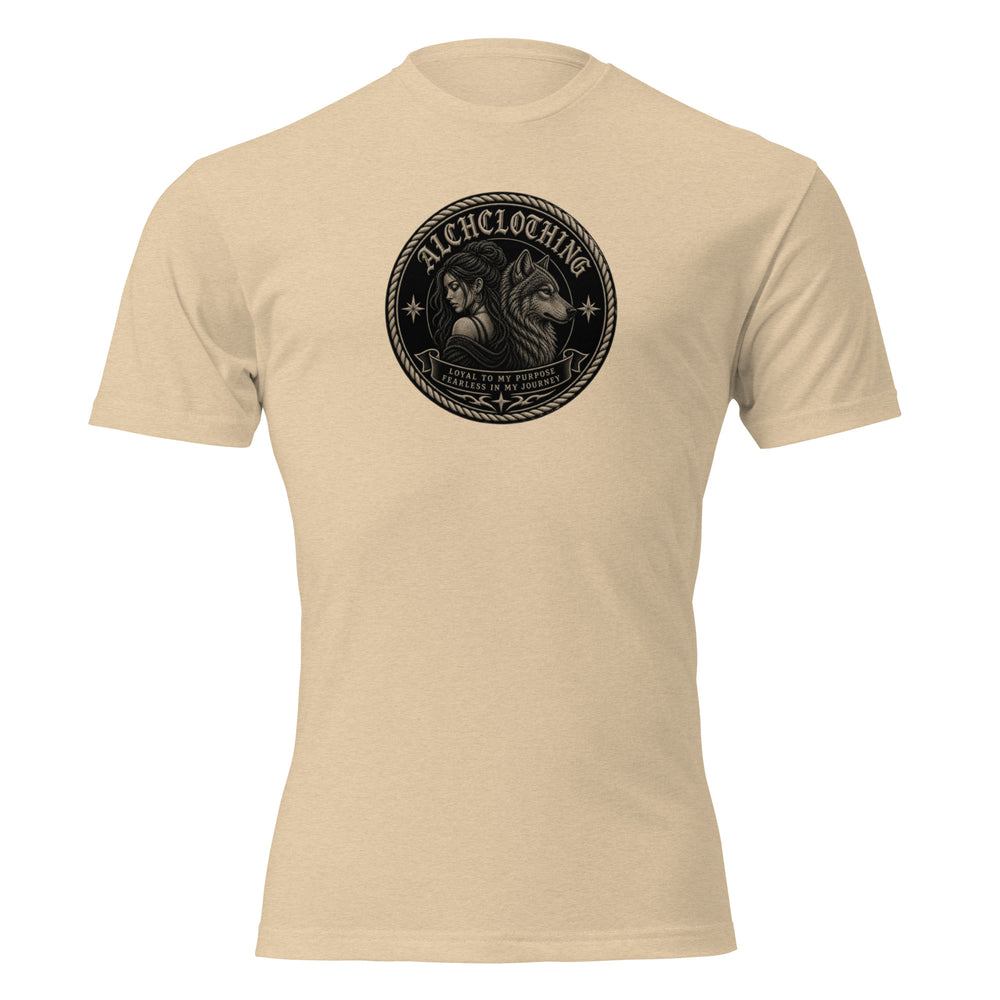 AC Loyal to my Purpose Unisex Fitted T-Shirt Heather Tan