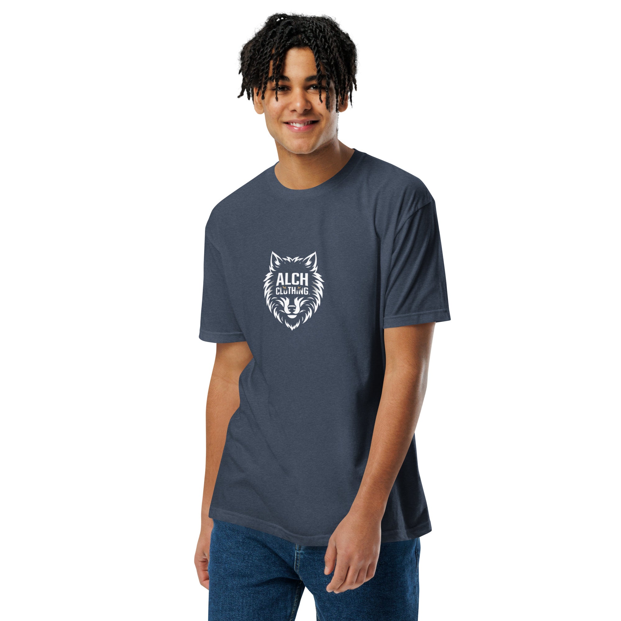 ALCHCLOTHING Wolf Fitted T-Shirt - Next Level 6210 Midnight Navy