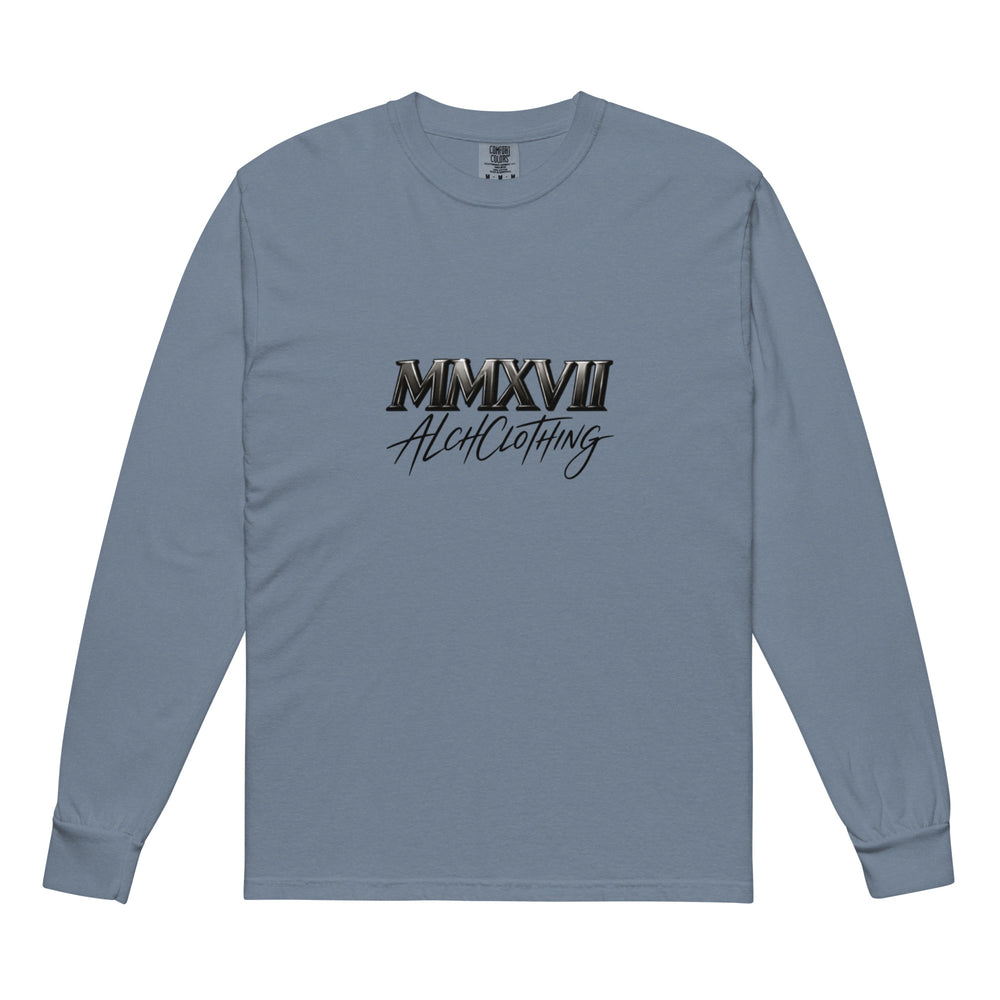 MM AC Garment-dyed heavyweight long-sleeve shirt Blue Jean