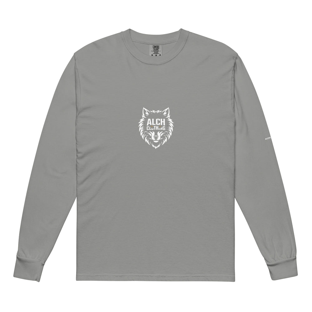 ALCHCLOTHING Wolf Garment-dyed heavyweight long-sleeve shirt Grey