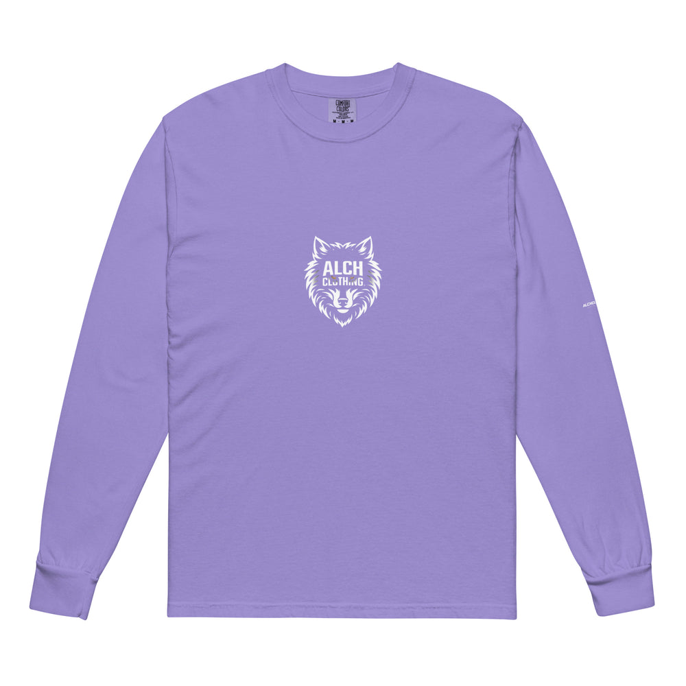 ALCHCLOTHING Wolf Garment-dyed heavyweight long-sleeve shirt Violet