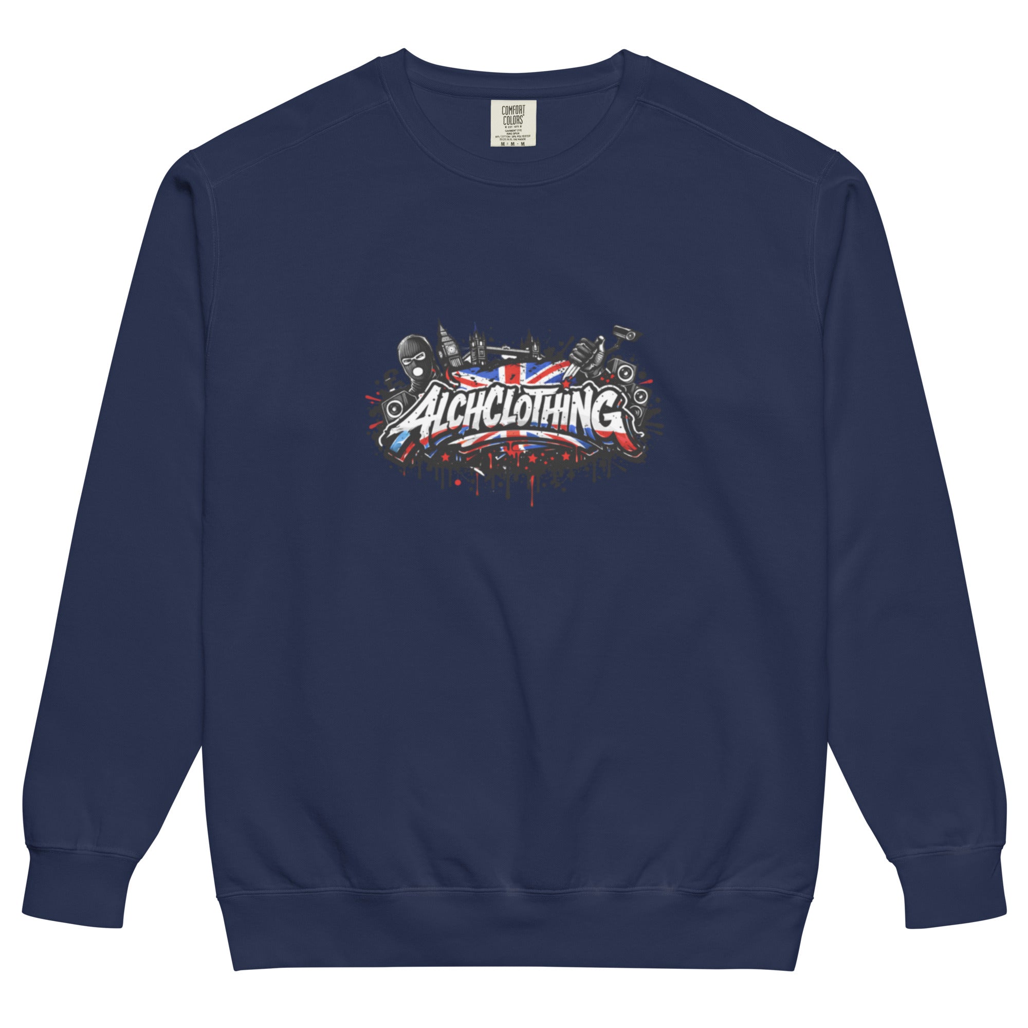 UK ALCH garment-dyed sweatshirt True Navy