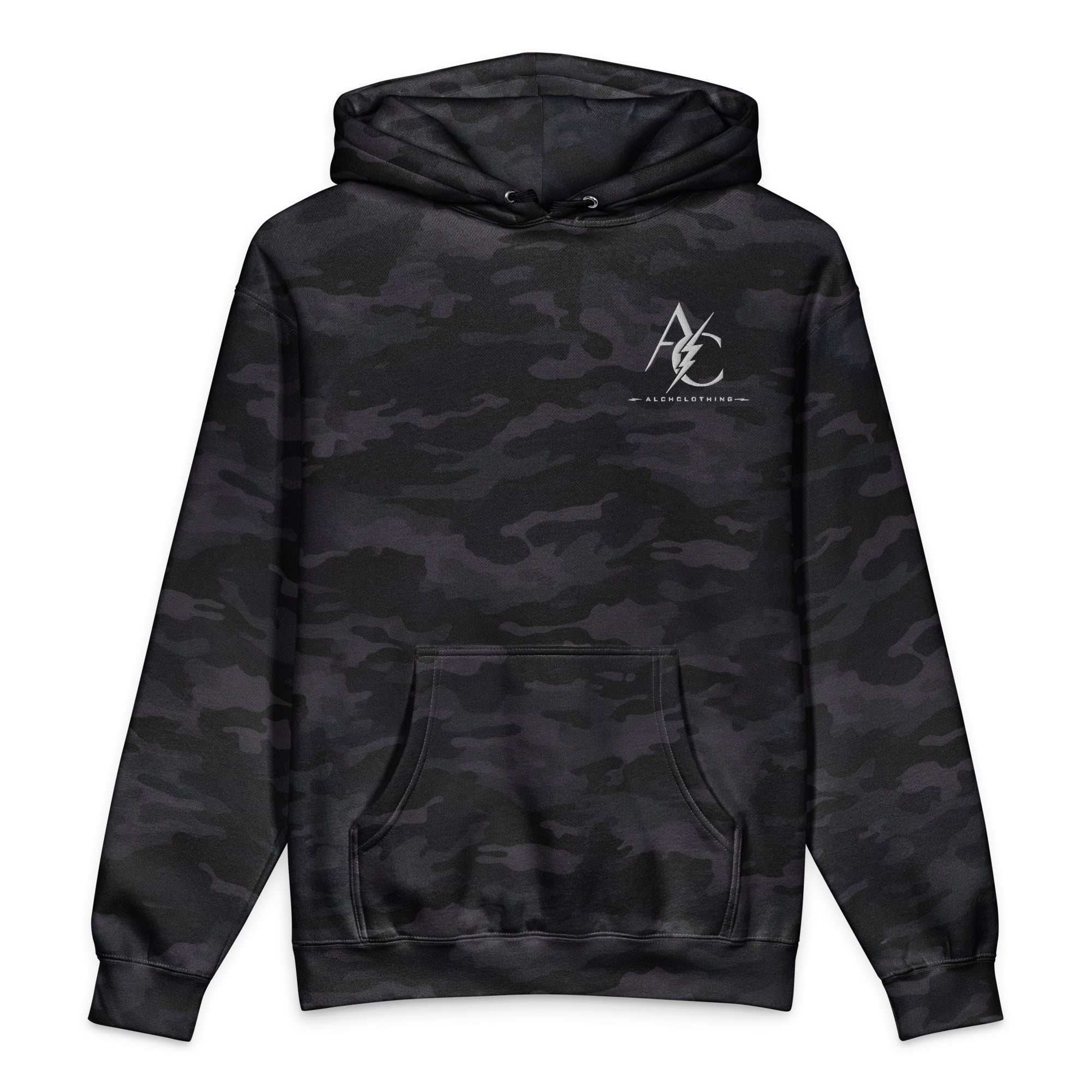 AC ALCH Heavyweight Hooded Sweatshirt | Independent Trading Co. Black Camo
