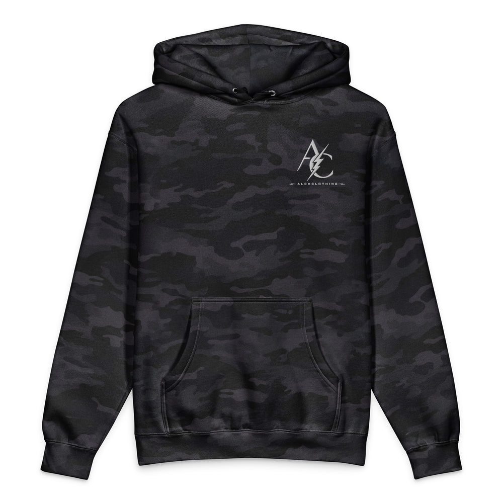 AC ALCH Heavyweight Hooded Sweatshirt | Independent Trading Co. Black Camo