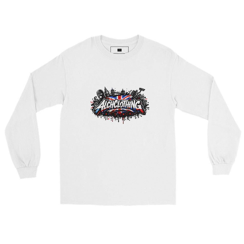 UK ALCH Men’s Long Sleeve Shirt White